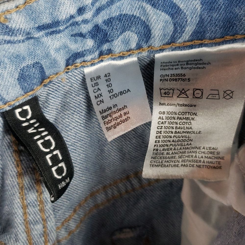 Divided H&M Women's 10 Swirl Blue Jeans - Picture 8 of 15